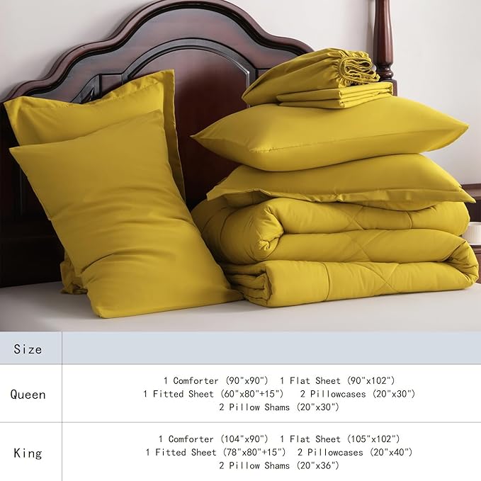 NTBAY King Comforter Set with Sheets, 7 Pieces Soft and Breathable King Bedding - Image 7