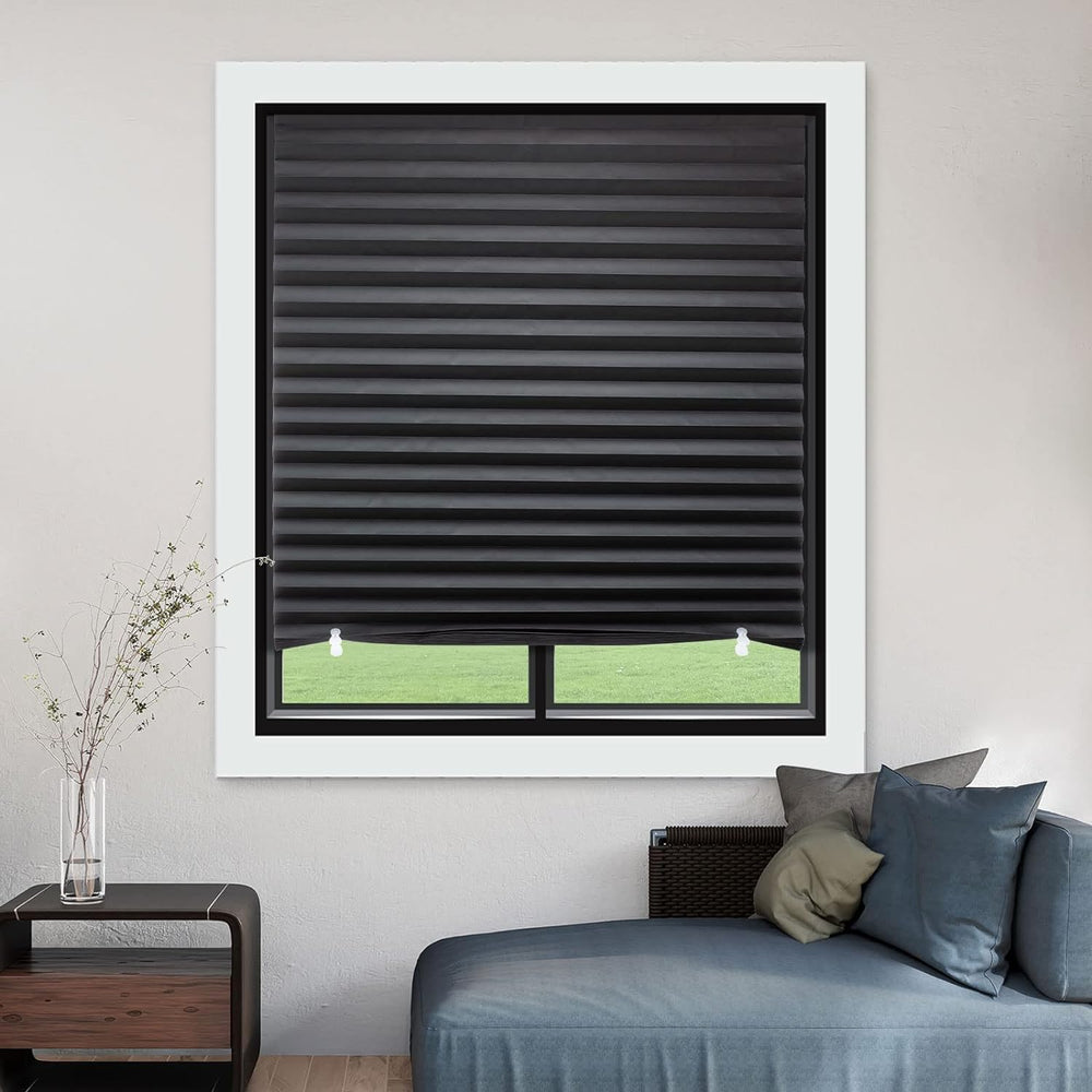 6 Pack Temporary Blackout Paper Shades for Windows,Paper Pleated Blinds with ...