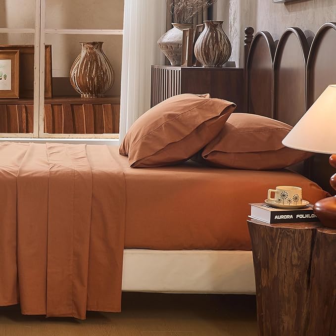 100% Linen Sheet Set Cal King Size Extra Deep Pocket Fits 18-24 Inch Mattress by overket