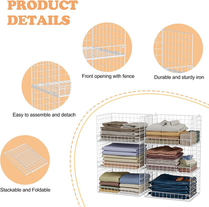 yociyoga 6-tier stackable closet organizers and storage shelves, package contents