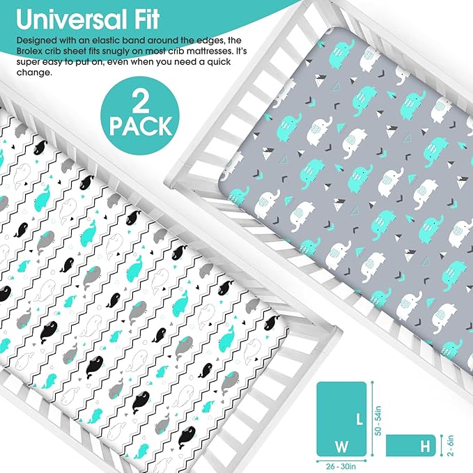 BROLEX Baby Fitted Crib Sheets: Kid Crib Sheets - Image 3