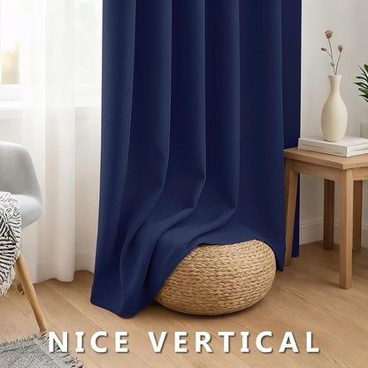 Linen 100% Blackout Curtains for Bedroom, Back Tab/Rod Pocket Curtain for - Image 7