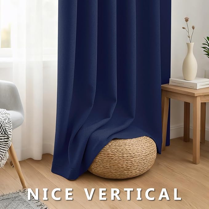 Blue Linen 100% Blackout Curtains - Image 7