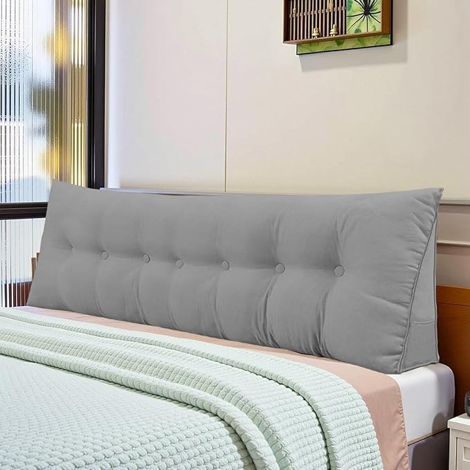 Headboard Pillow King, Large Triangular Wedge Headboard Pillow - Image 7