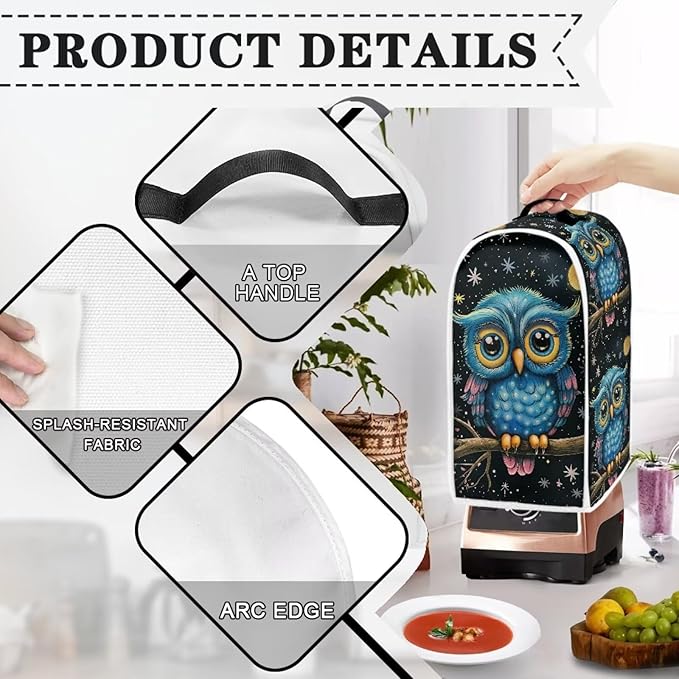 Cartoon Owl Blender Covers for Kitchen Cute Small Appliance Covers Universal - Image 3