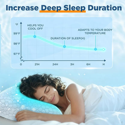 side sleeper pillow for side and back sleepers, side view