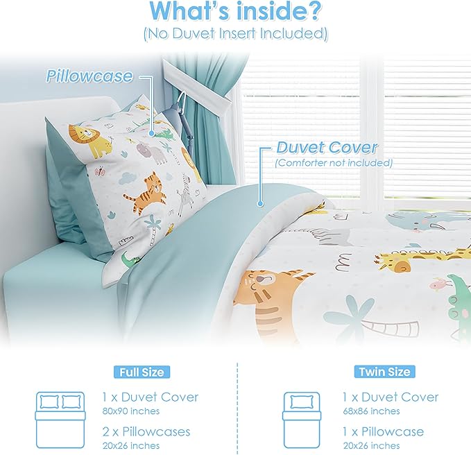 SANDJEST Animal Duvet Cover Sets Twin Size - Image 2