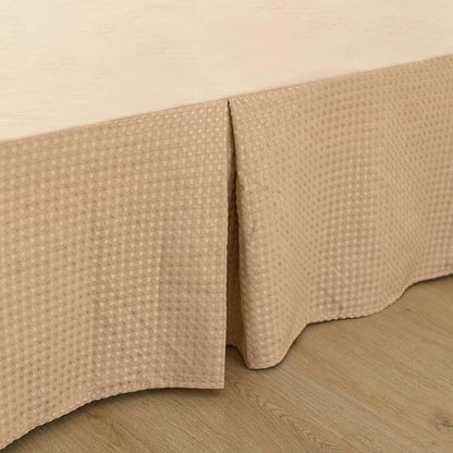 Bed Skirt Twin Size, Pleated Waffle Weave Bed Skirt - Image 2