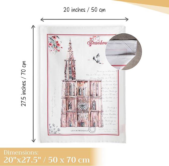 Maison d' Hermine Kitchen Towels Set of 3 100% Cotton 27.50" x 20" Reusable - Image 4