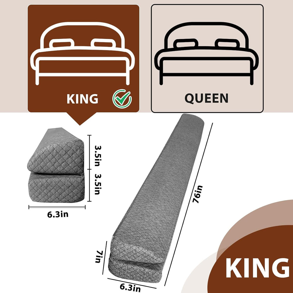 4 Modes Pillow Wedge for Headboard Gap, Foldable Bed Wedge Pillow, Bed Gap Fi...