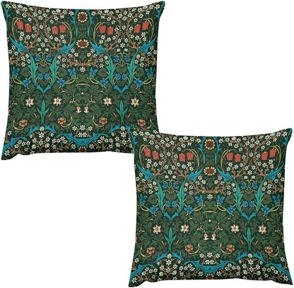 William Morris Floral Original Throw Pillow Covers Boho Chic Retro Floral Cozy by XBDDZSW