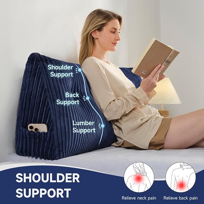 Z-hom King Headboard Pillow, Triangular Wedge Reading Pillow - Image 2