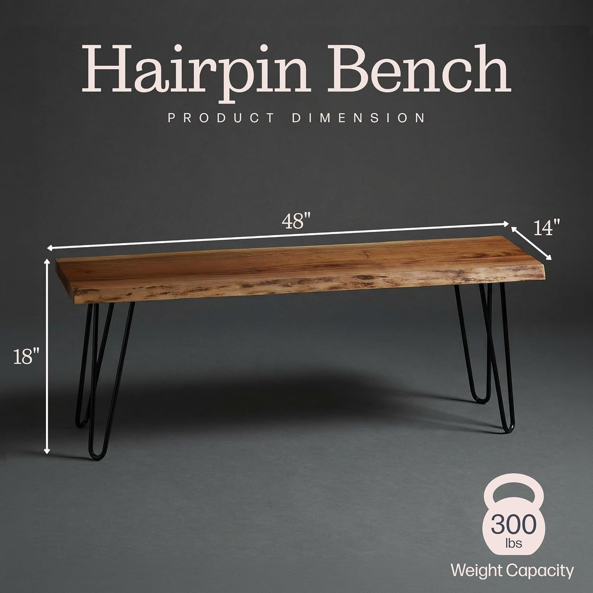 alaterre live edge solid wood entryway bench with, close-up detail