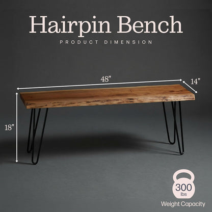 alaterre live edge solid wood entryway bench with, close-up detail
