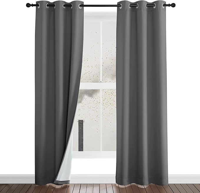 NICETOWN Grey Filter Mountain Fires, Sandstorms, Smog Curtain Panels, 100% by NICETOWN