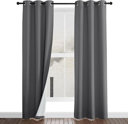 NICETOWN Grey Filter Mountain Fires, Sandstorms, Smog Curtain Panels, 100% by NICETOWN