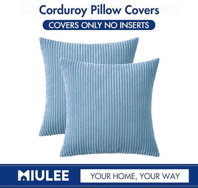 MIULEE Winter Pack of 2 Corduroy Pillow Covers Soft Soild Cushion Cases - Image 6