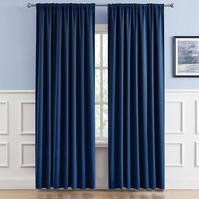 DUALIFE 70 Inch Wide Blackout Curtains Thermal Insulated Drapes Window - Image 2