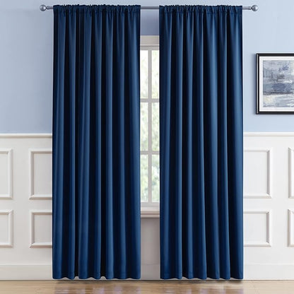 DUALIFE 70 Inch Wide Blackout Curtains Thermal Insulated Drapes Window - Image 2