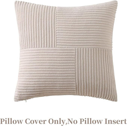 Beige Throw Pillow Covers 16x16 inch, Farmhouse Home Decor, Boho Decorative - Image 4