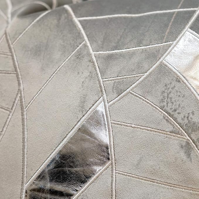 Avigers 18 x 18 Inches Grey Silver Striped Cushion Case Luxury European Throw - Image 4