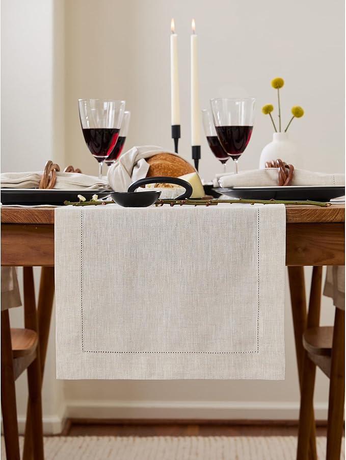 Solino Home Linen Light Natural Table Runner 132 Inches Long by SolinoHome