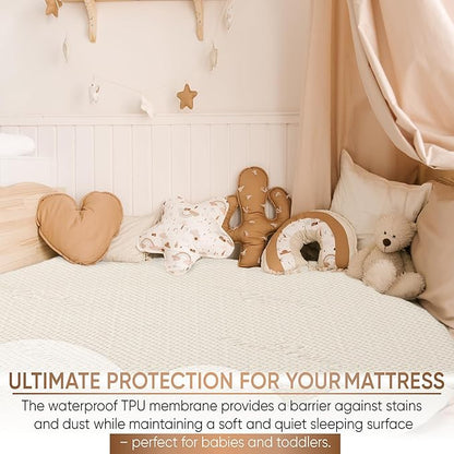 Crib Luxury Quilted Organic Mattress Protector Pad - Image 5
