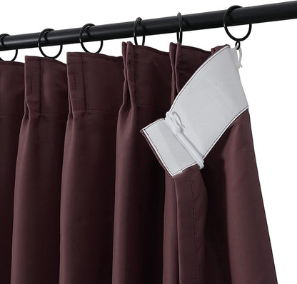 TWOPAGES Burgundy Pinch Pleated Room Darkening Curtain 102 Inches Long - Image 2