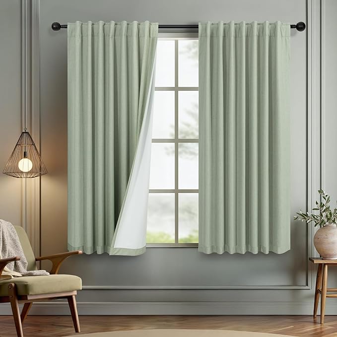 Small Short Blackout Curtains 54 Inch Length by DANCURTON