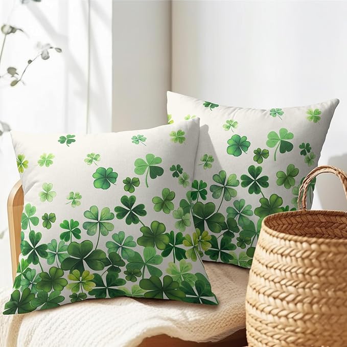 Lucky Clover Shamrocks Throw Pillow Covers St. Patrick's Day Pillowcase - Image 5