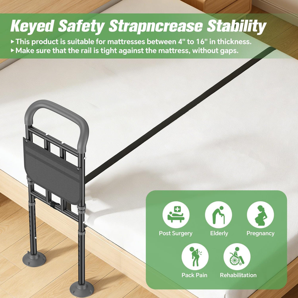 Bed Rails for Elderly Adults Safety with Ergonomic Padded Handle, ASTM Approv...