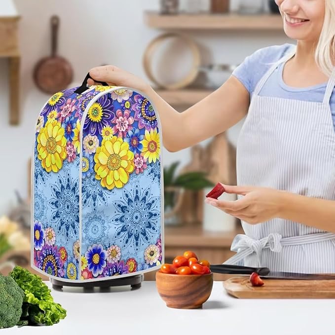 Boho Mandala Floral Toaster Cover 2 Slice Washable Blender Cover Kitchen Small - Image 2