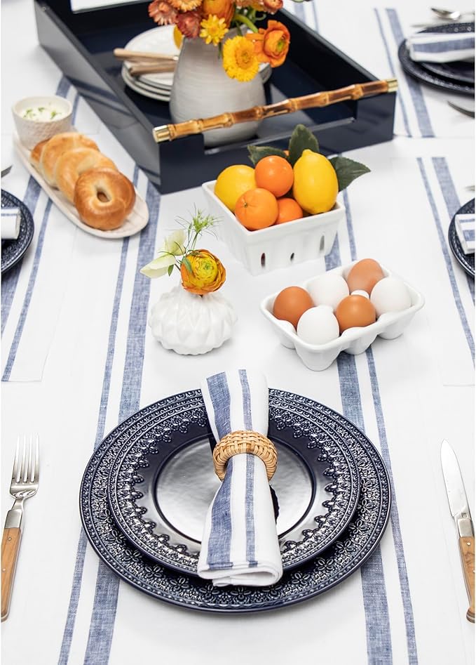 Solino Home Striped Linen Table Runner 108 Inches Long - Image 3