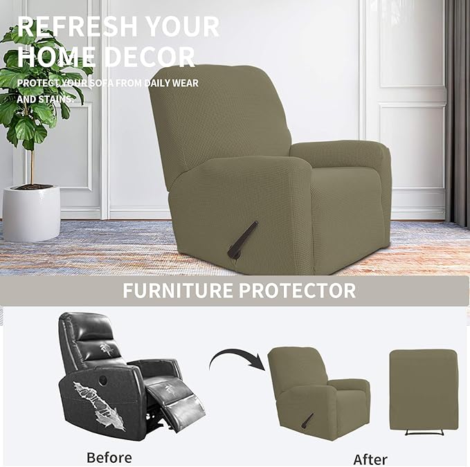 Easy-Going Recliner Stretch Sofa Slipcover Sofa Cover 4-Pieces Furniture - Image 4