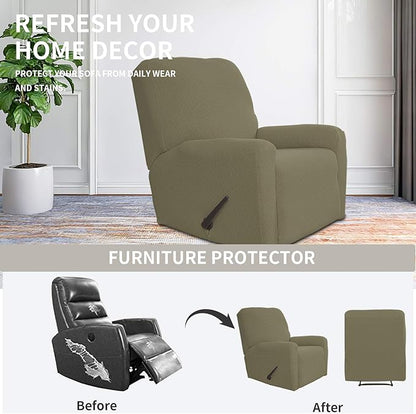 Easy-Going Recliner Stretch Sofa Slipcover Sofa Cover 4-Pieces Furniture - Image 4