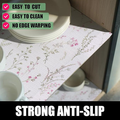 Floral Drawer and Shelf Liner for Cabinets, Non-Adhesive and Strong Non-Slip - Image 2