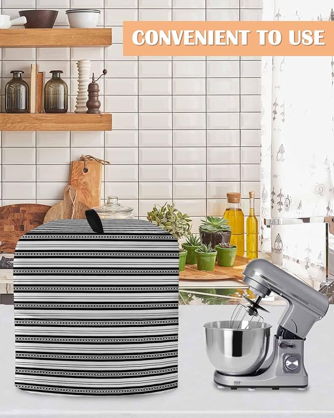 Black Stripes Stand Mixer Dust Cover - Image 4