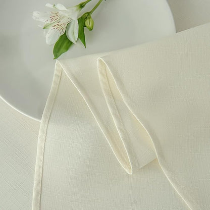 maxmill Round Linen Looking Textured Tablecloth Spill-Proof Wrinkle Free Soft - Image 8
