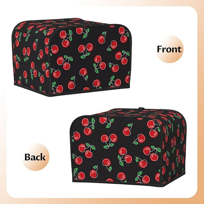 Red Black Cherry 4 Slice Toaster Cover, Waterproof Toaster Dust Cover Bread - Image 4