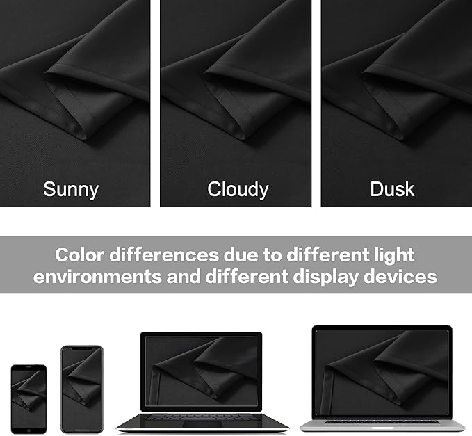 DUALIFE Black Out Curtain Panels Tab Back and Rod Pocket, Sundproof Thermal - Image 5