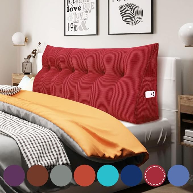 WOWMAX 100% Cotton Corduroy Headboard Pillow – California King Size Back by WOWMAX