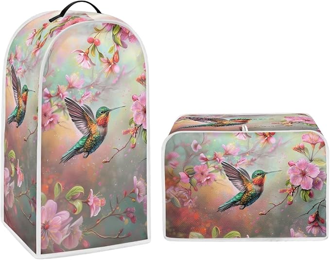 Hummingbird Blender Cover Washable Kitchen Toaster Cover Floral Pattern Bread by Pointodoor