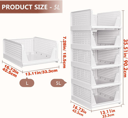 ctsnslh 5 pack closet organizers stackable storage box shown in use