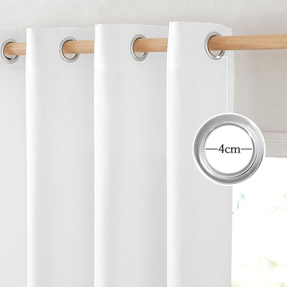 NICETOWN White Linen Curtains 132 inches Long, Grommet Privacy Added Linen - Image 2