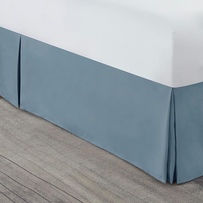 Nestl Stone Blue Twin XL Bed Skirt - Image 8
