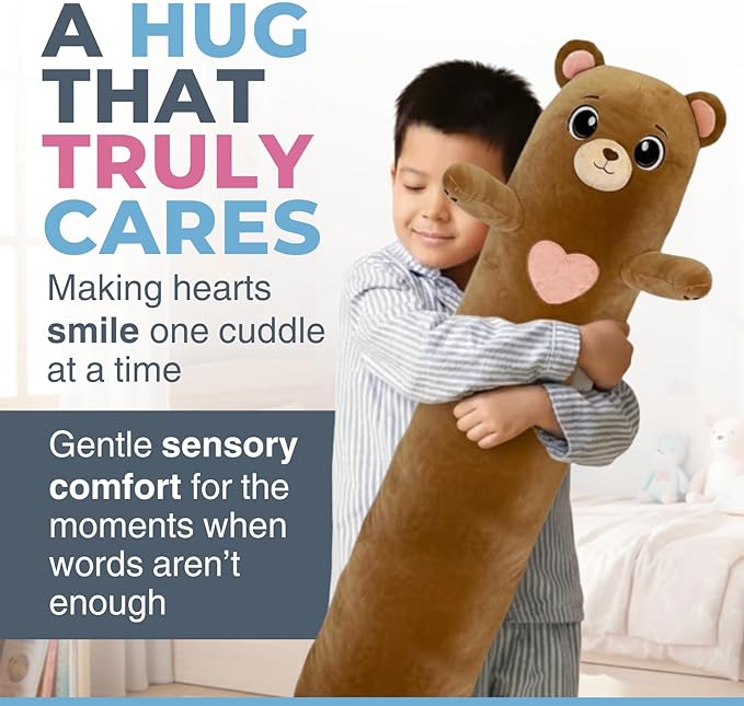 Bear Plush Body Pillow for Kids | Long Stuffed Animal Cuddle Pillow | Soft - Image 7