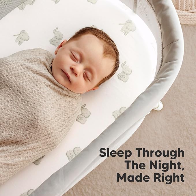 2-Pack Organic Bassinet Sheets for Girls, Boys - Image 6