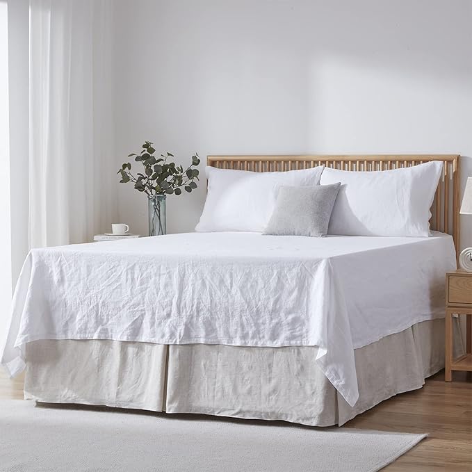 Simple&Opulence Premium Linen Bed Skirt Basic Style 18 inch Tailored Drop Dust by SimpleOpulence