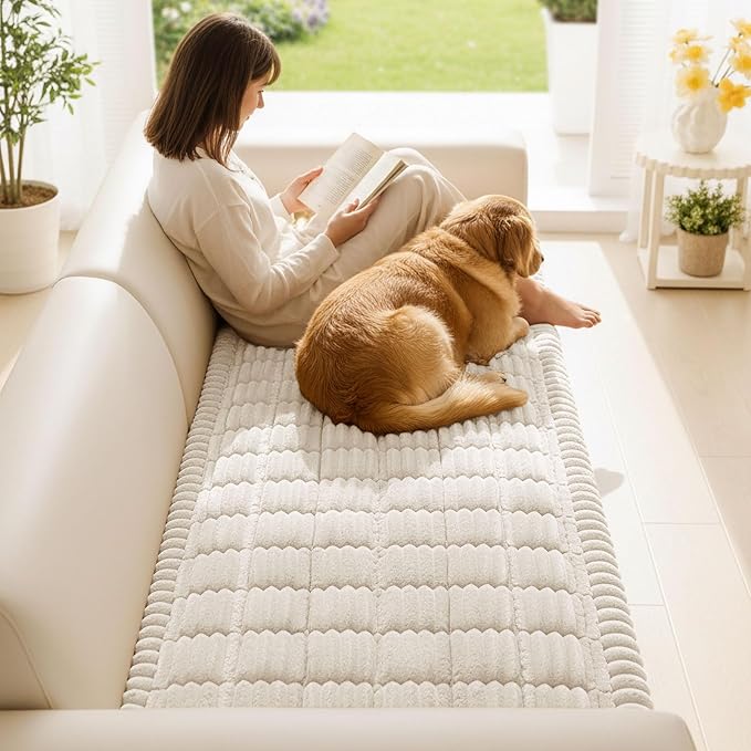 Smiry Couch Cover for Dogs Washable, Non Slip Fuzzy Pet Couch Covers for 3 - Image 2