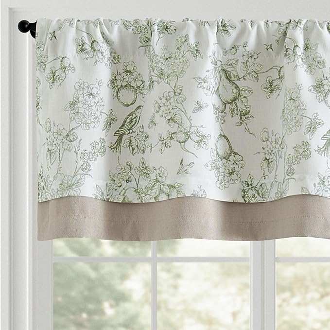 jinchan Linen Valance Curtain for 16 Inch Rustic Farmhouse Country Windows for by JINCHAN